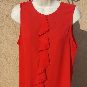 Apt 9 Red flowy top dressy material sleeveless